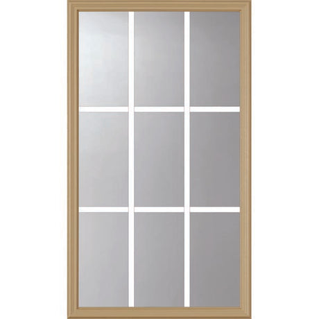 ODL Clear Door Glass - 9 Light - 5/8 Internal Grille - 22" x 38" Frame Kit