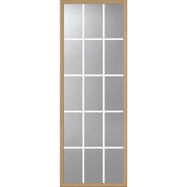 ODL Clear Low-E Door Glass - 15 Light - 5/8 Internal Grille - 24" x 66" Frame Kit