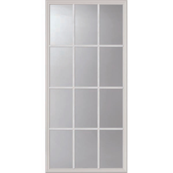 ODL Clear Low-E Door Glass - 12 Light External Grille - 24" x 50" Frame Kit