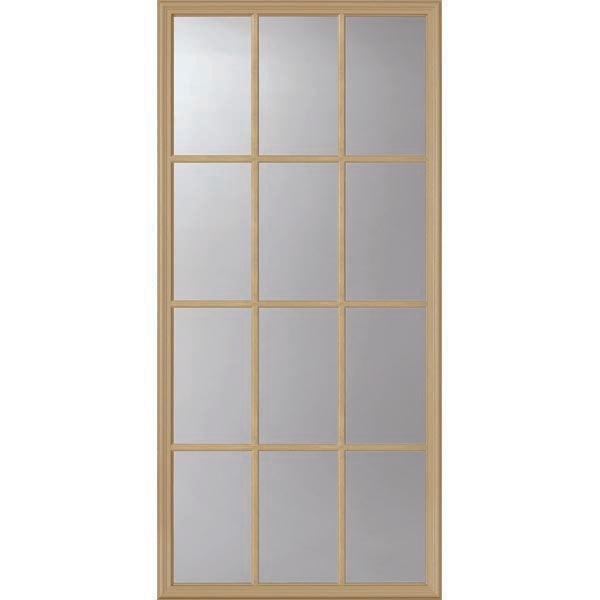 ODL Clear Low-E Door Glass - 12 Light External Grille - 24" x 50" Frame Kit